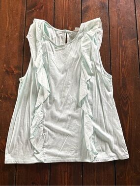 J. Crew Mint Ruffle Sleeveless Tank
